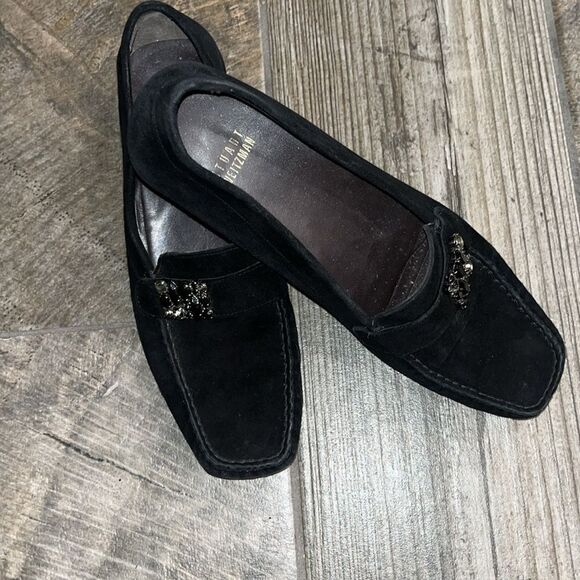 Stuart Weitzman black suede leather loafers - Picture 3 of 4